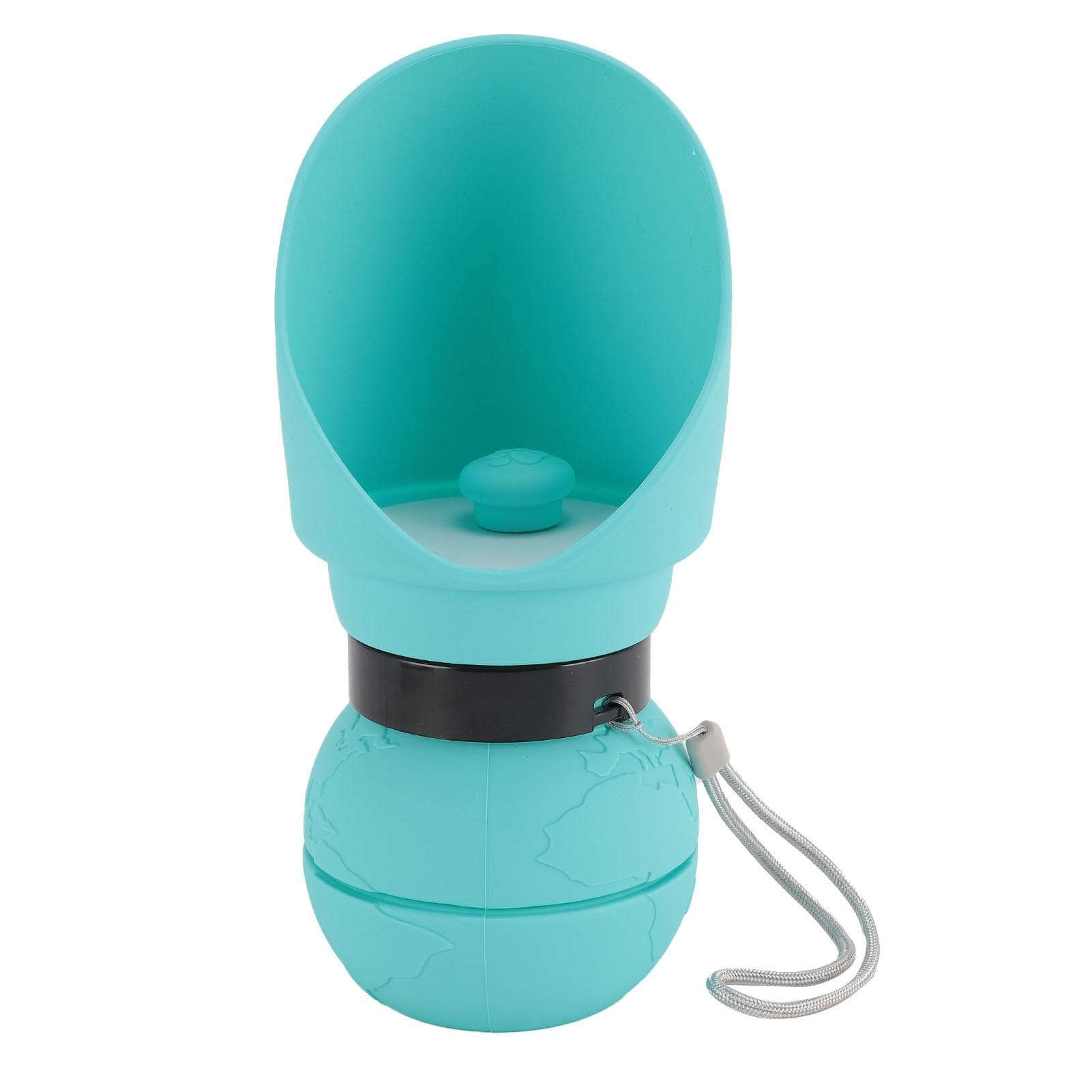 Dog Water Bottle Portable Silicone Pet Collapsible Travel Drink Dispenser with Folding Bowl for Pet blue