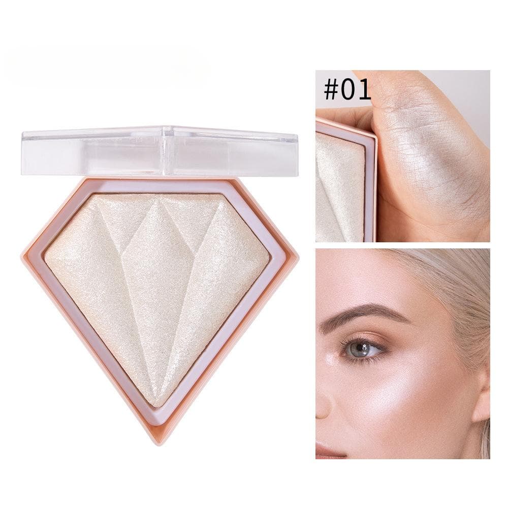 Brightening Face Highlighter Palette Waterproof Monochrome Pearlescent White Silver Highlight Makeup High Gloss Face Repairing