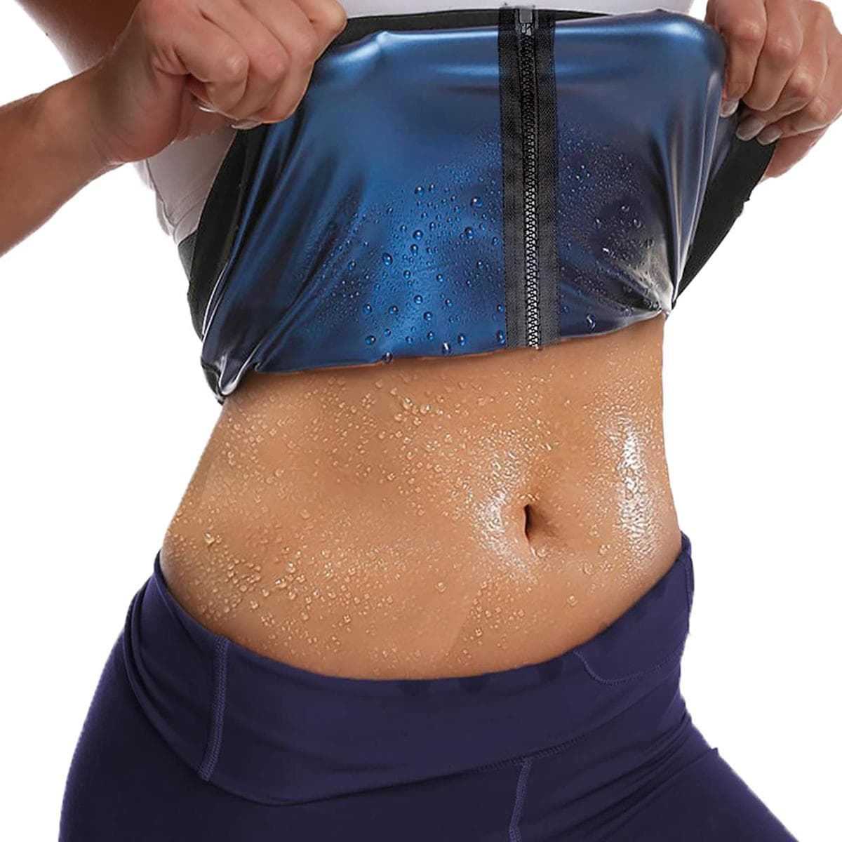 Waist Trainer For Women Sauna Sweat Belt Waist Trimmer Shaper Blue Slimming Workout M blue