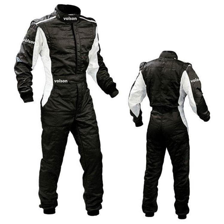 F1 Off-Road Kart Racing Suit - Waterproof, One-Piece Design for Adults & Kids Children Black