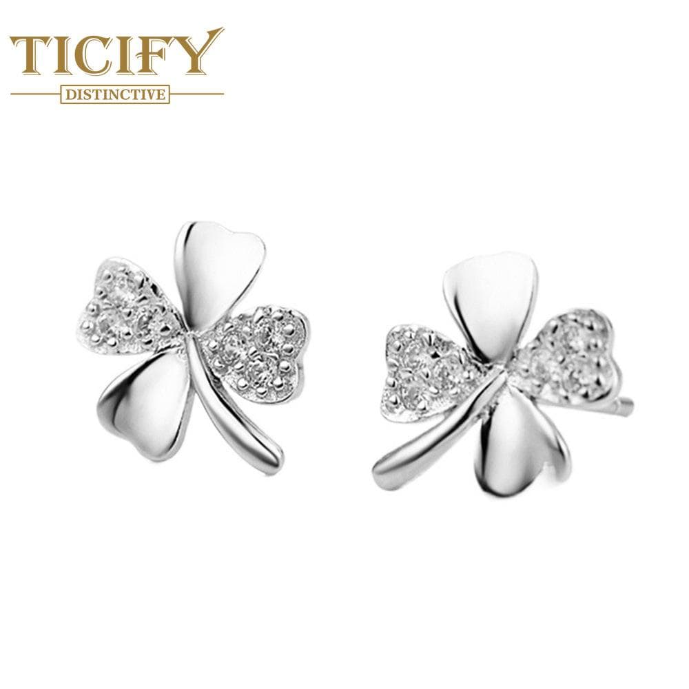 Personal Lucky Leaf Coventing Earrings white