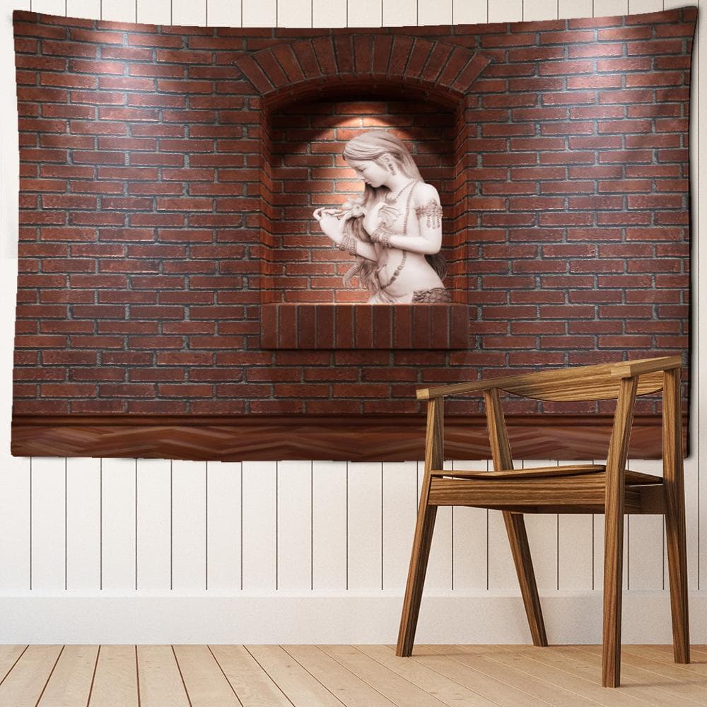 Carpet Pattern Tapestry Wall Hanging Bohemian Hippie Abstract Human Face Psychedelic Magic Mysterious Room Home Decor 95x70cm