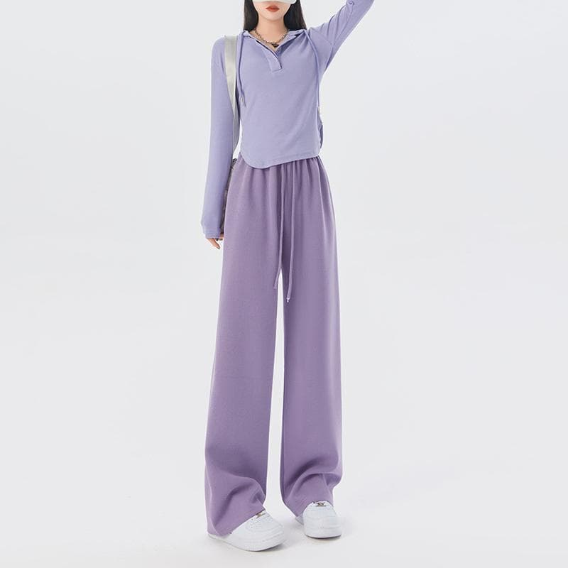 Sweatpants Joggers Women Wide Leg Baggy Pants Spring Summe Female High Waist Oversize Pants Women's Sweatpants Trousers M purple