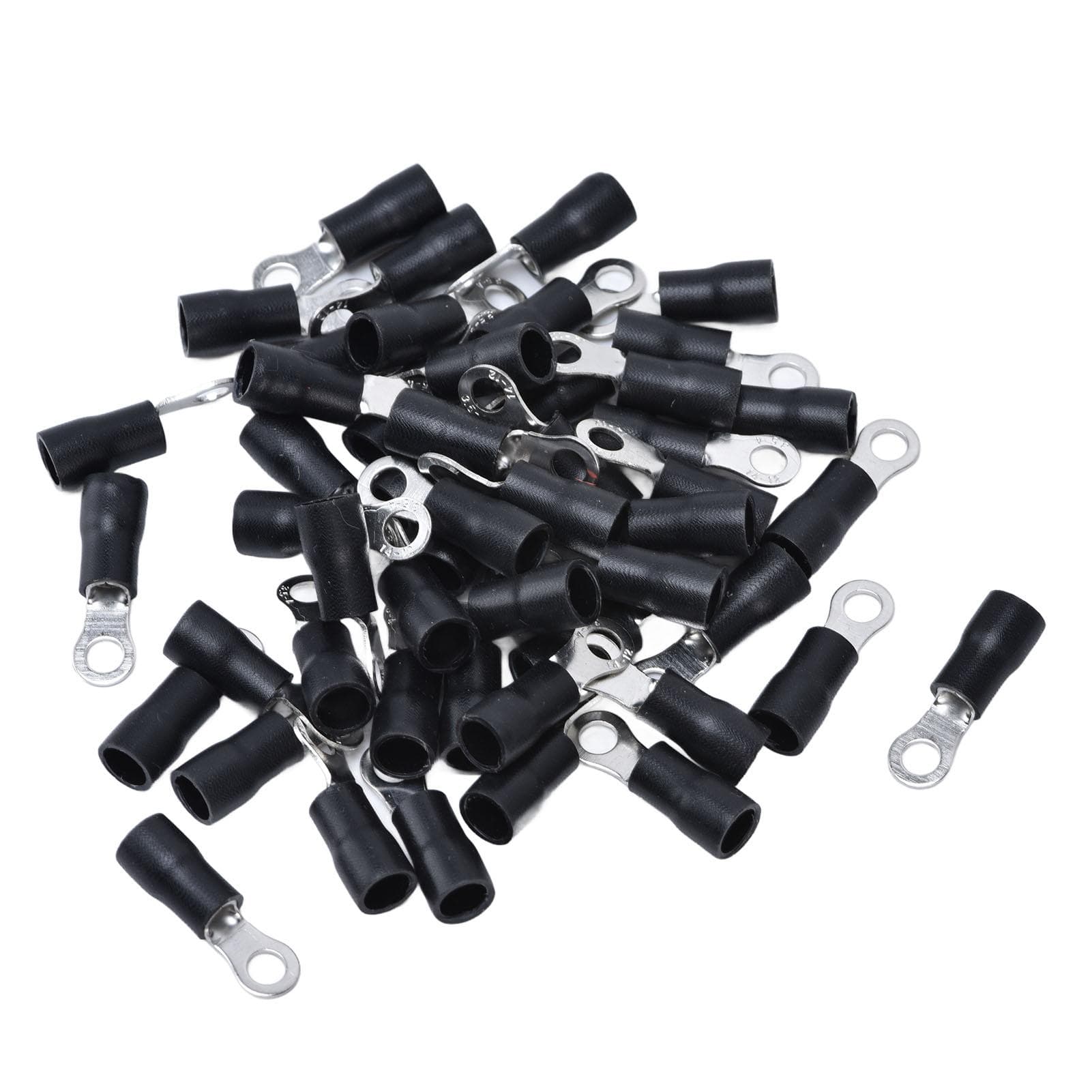 50Pcs Ring Terminal AWG14?12 Insulated Crimp Wire Connector Set Kit for Equipment