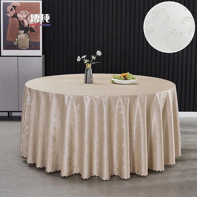 280cm Restaurant Hotel Table Cloth Waterproof and Oil Resistant High-end Wedding Tablecloth Large Circular Party Table Cloths 260cm Round