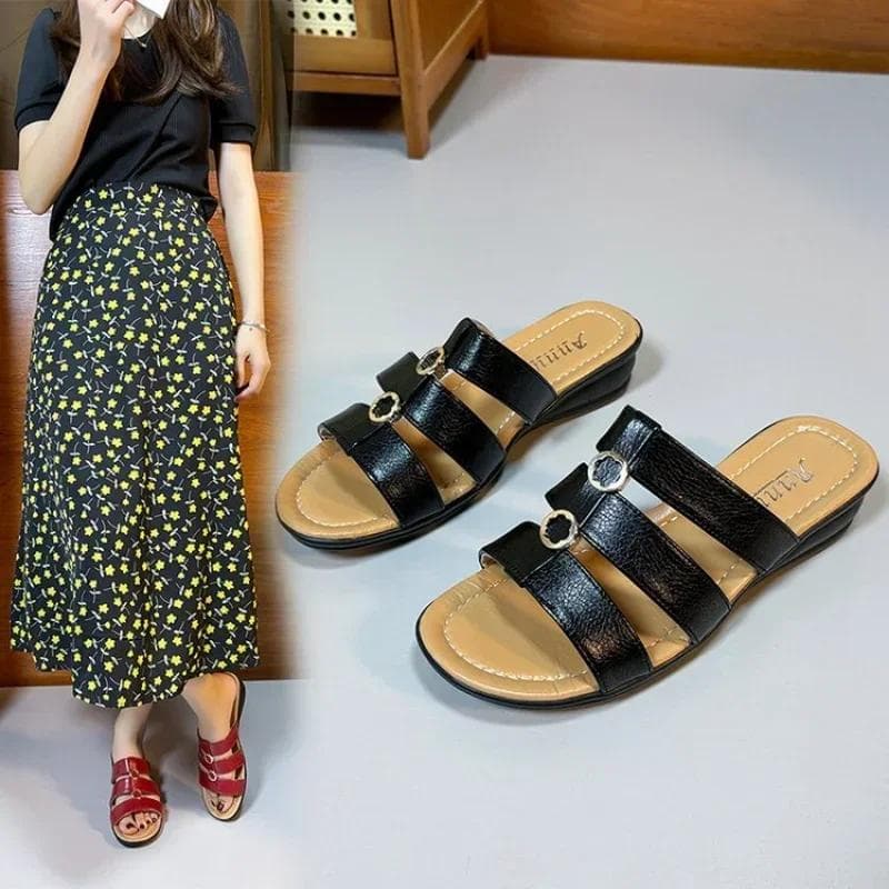 Women Summer Wedges Slippers Female Open Toe Flip Flops High Heels Sandals Design Dress Casual Slides 43