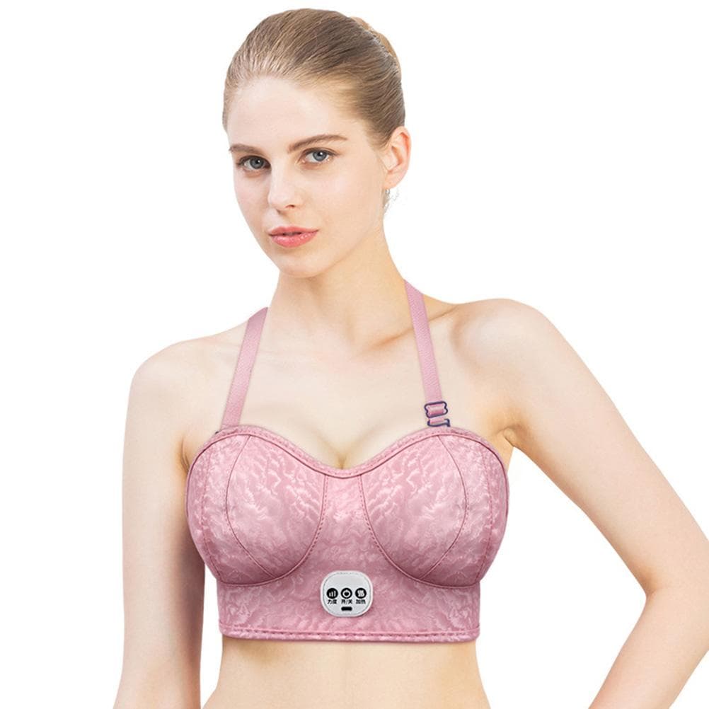 Electric Massage Bra Breast Massager Vibration Chest Sexy Massage Electric Instrument Electric pink