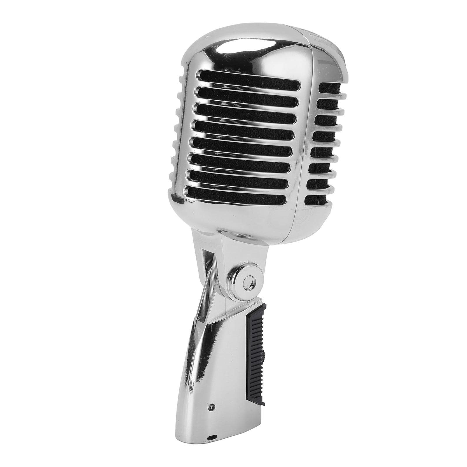 Dynamic Microphone Retro Cardioid Pickup Angle Adjustable Mic for Stage Performance KTV Gunmetal silver