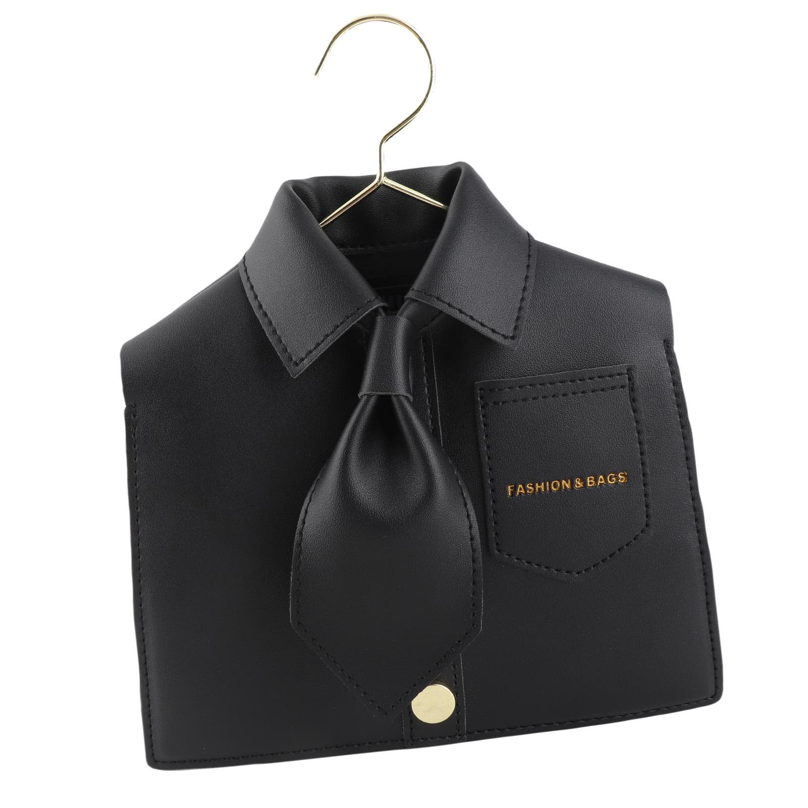 Handbag Clothes Hanger Shaped Stylish Minimalist PU Leather with Shoulder Strap Novelty Handbag for