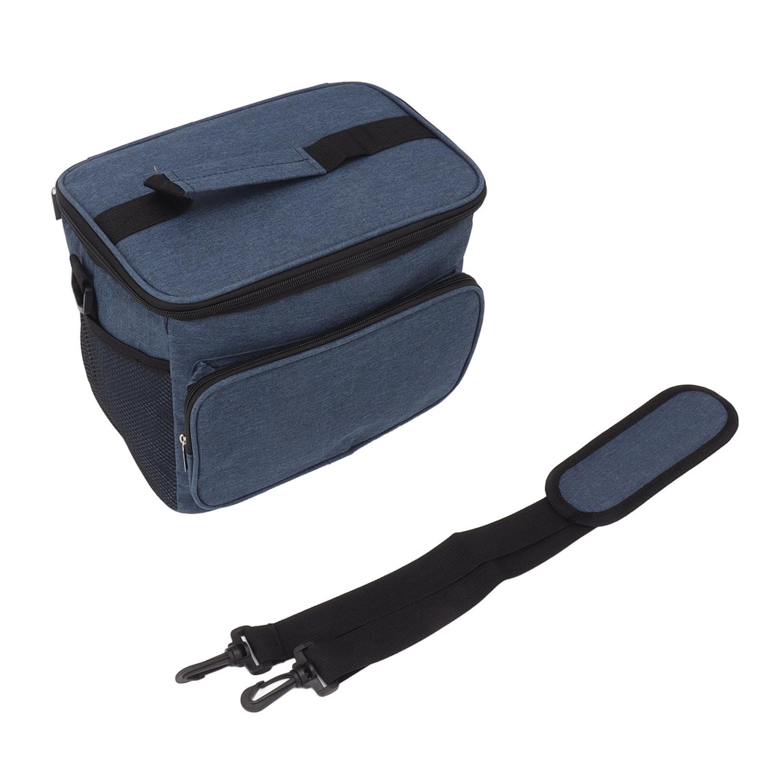 Lunch Bag 10L Collapsible Adjustable Strap Leakproof Portable Handle Insulated Lunch Bag for navy blue