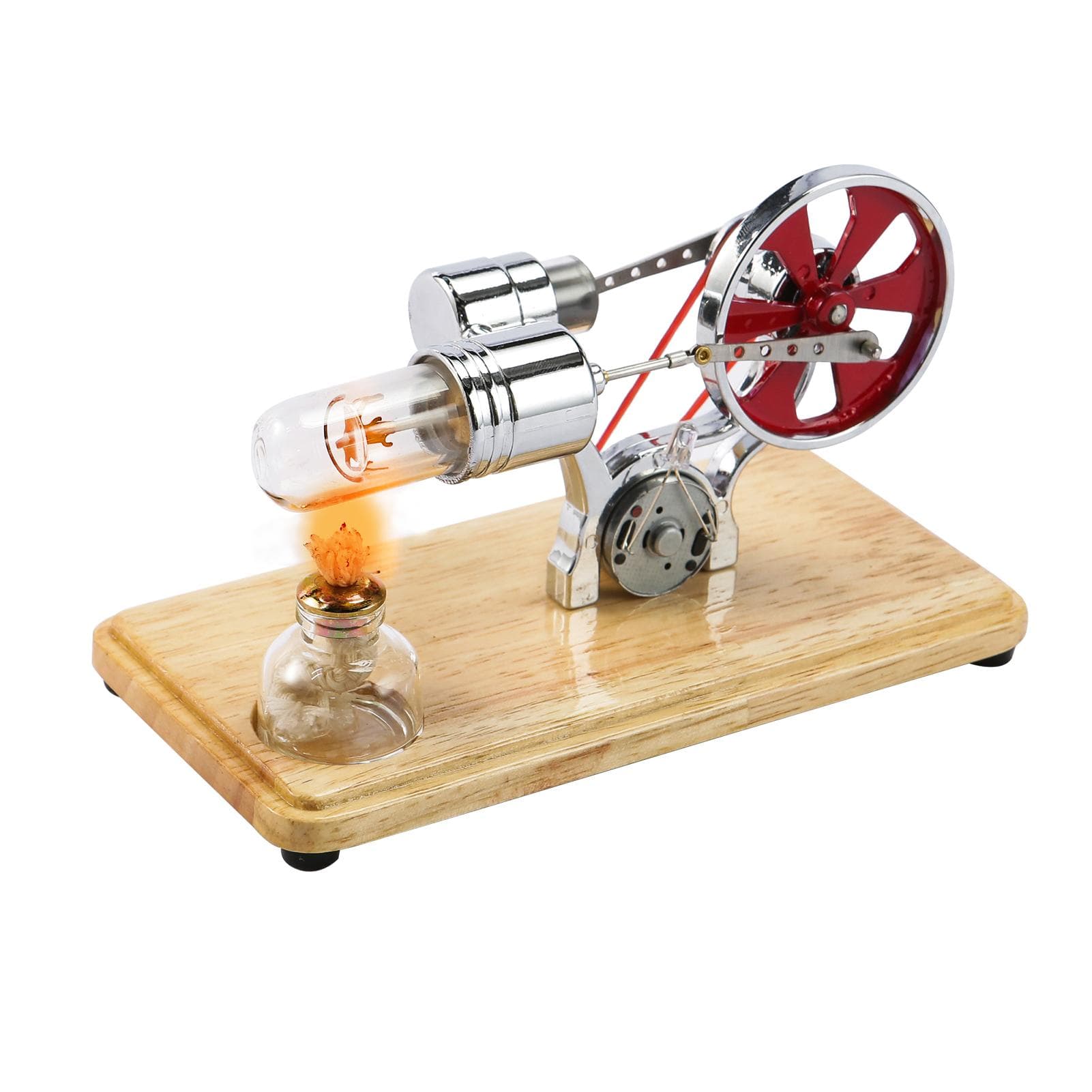 Stirling Engine Kit Electricity Generator Hot Air Motor Model Physical Generator Model with LED OS6244-1