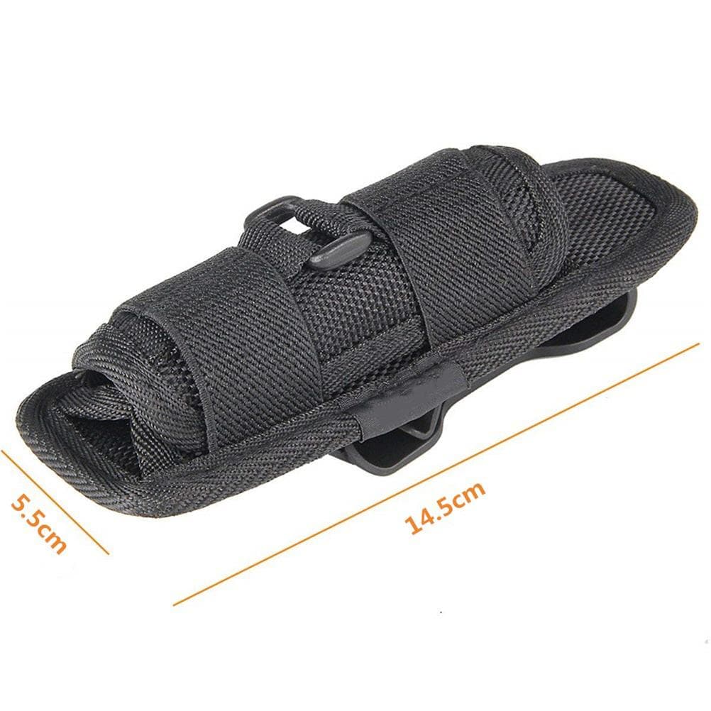 Outdoor Flashlight Pouch Holster 360 Degree Rotatable Clip Cover for Belt Flashlight Holder Fishing
