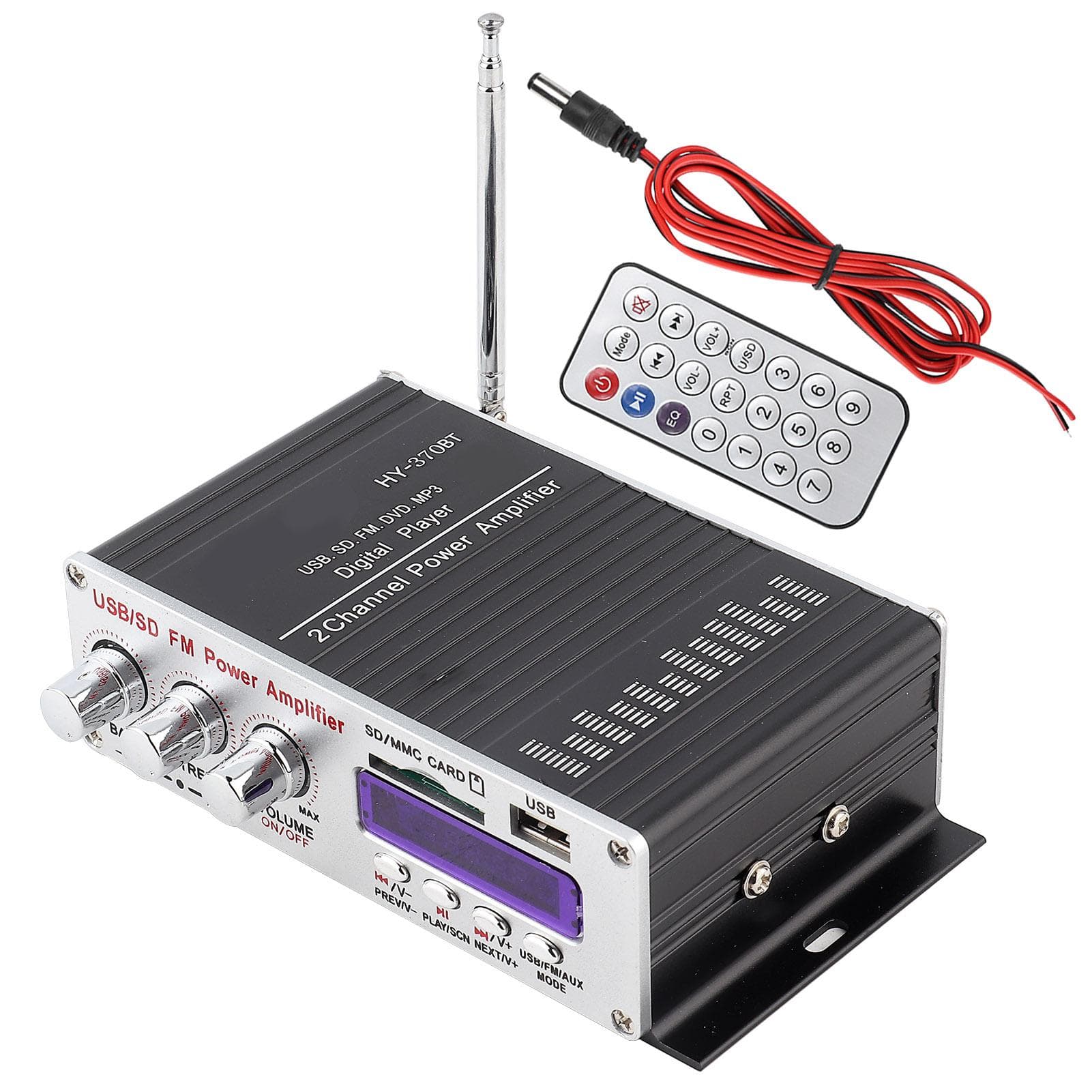 Home Bluetooth Power Amplifier HIFI Stereo Car FM o Digital Player with Remote Control