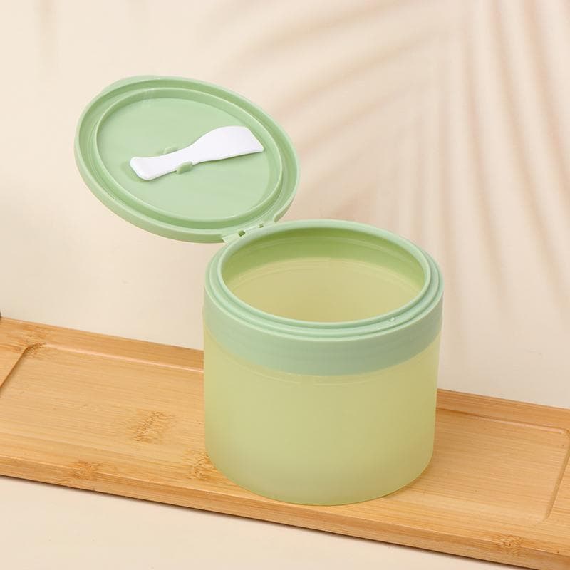 200G Plastic Cream Jar Pp Face Cream Jar Refillable Lotion Cream Bottle Flip Cap Wide Mouth Tooth Powder Box With Spoon one size
