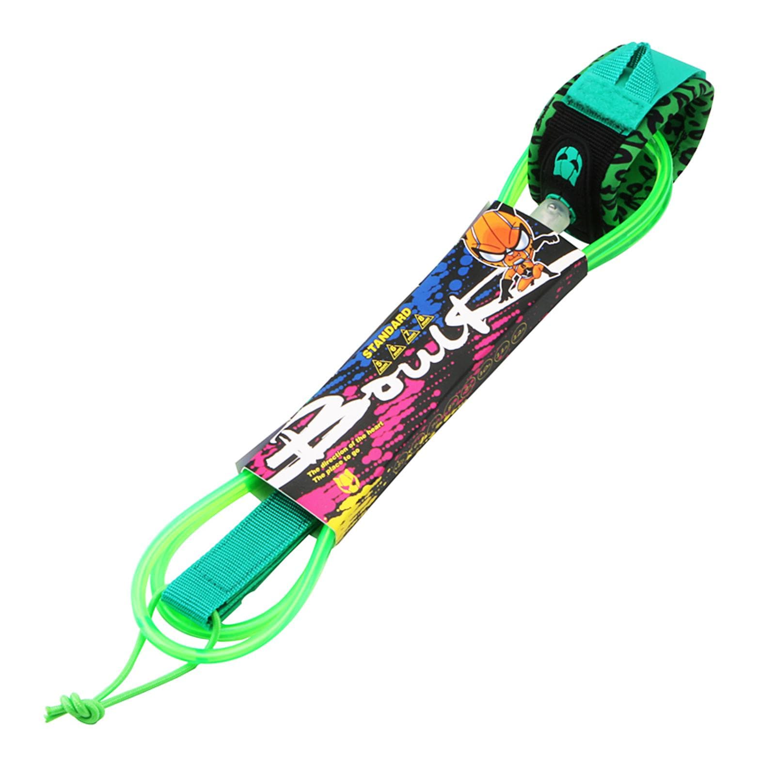 Surf Leash 7mm Thick 6ft/8ft Straight Surfboard Leash SUP Leg Rope 8ft green