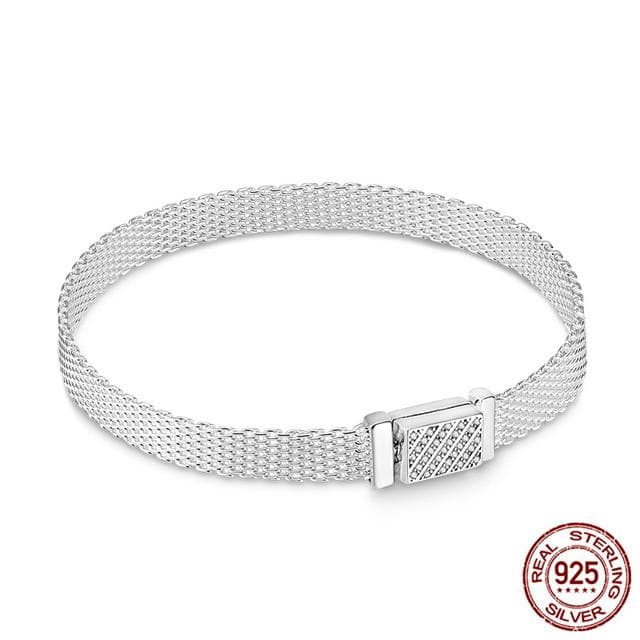 925 Silver Bracelet Charms Pendant Beads Bangles Infinity Knot Women Femme Bracelet Jewelry 19cm