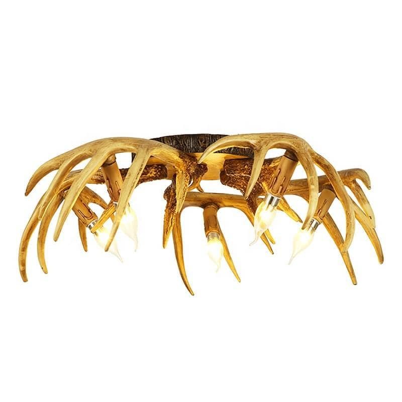 Deer Horn Chandelier Retro Living Room Dining Room Bedroom Study Ceiling Light ceiling model