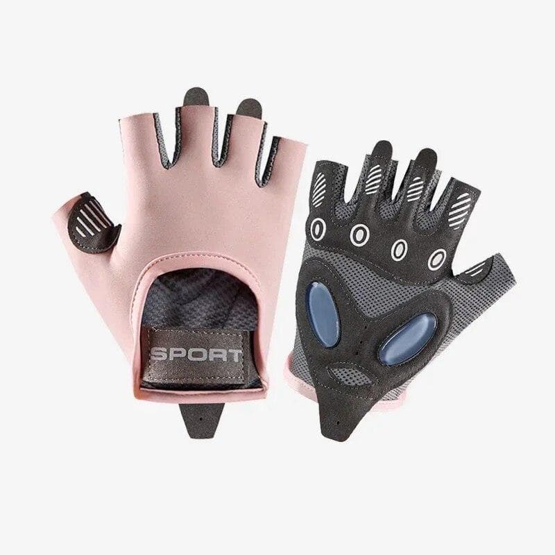 1Pair Cycling Gloves Fitness Gloves Sports Weight Lifting Exercise Slip-Resistant Gloves for Women Men Yoga Cycling Glove S pink