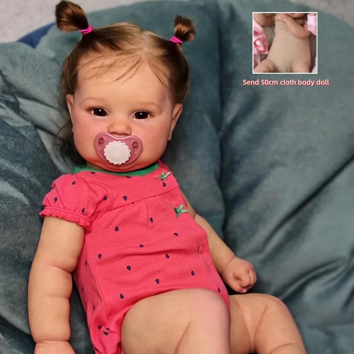 Original Brand 60cm Cloth Body Reborn Doll Maddie Soft Touch 20inch Cloth Body Newborn Babies Doll Realistic Handmade Rooted Hair Simulation Doll Toys 50cm cloth body
