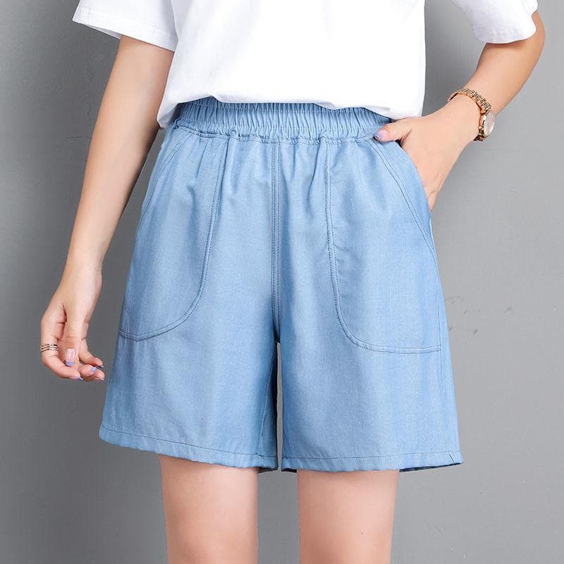 New Korean Ice Silk Jeans for Women In Summer High Waist Loose Nine-point Casual Harem Pants for Women In Summer 3XL