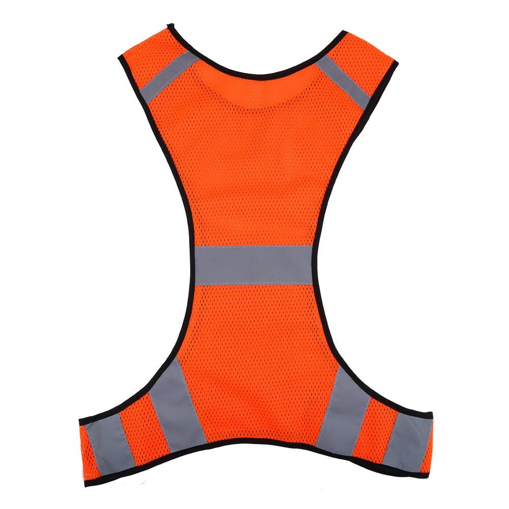 High Visibility Reflective Safety Vest Night Running Security Clothing Adjustable Waist(Orange)