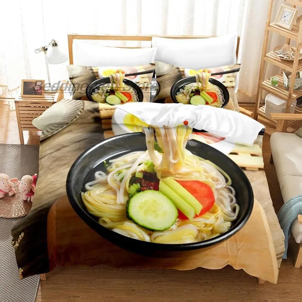 Gourmet Spaghetti Italian Bedding Set Single Twin Full Queen King Size Bed Set Aldult Kid Bedroom Duvetcover Sets 3D Food EU King 240x220cm