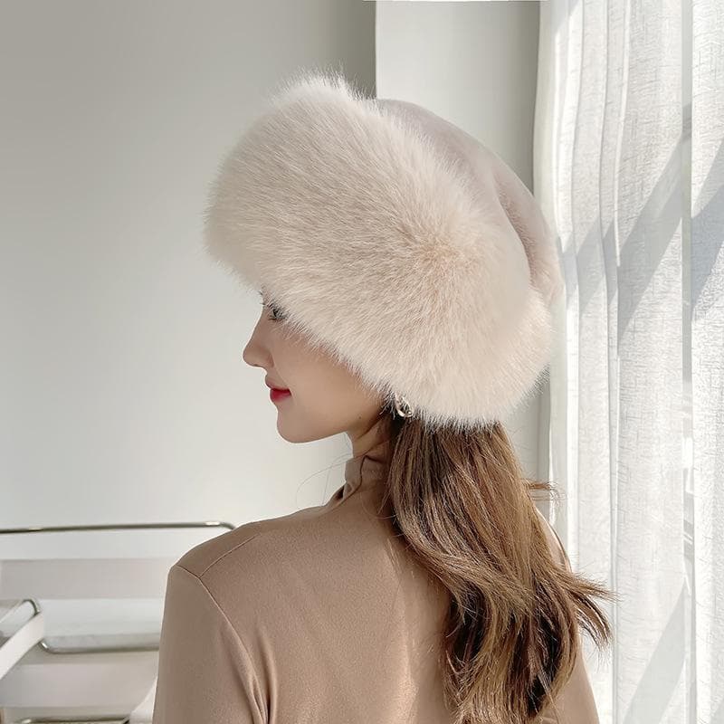 Women's Fur Hats Fluffy Winter Warm Imitation Mink Hair Hats Fashion Top Hats Women Fur Hat
