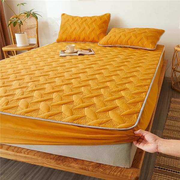 Thicken Bedspread Linens Bed Mattress Cover Non-slip Bed Prottector Cover with All-around Elastic Bedsheet Fitted Sheet No Pillowcase 120x200cm Only A Sheet
