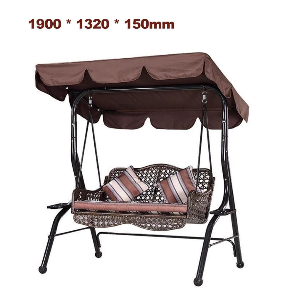 Outdoor Swing Canopy Waterproof Cover Garden Sun Shade Patio Swing Cover Case Chairs Hammock Cover 190 coffee