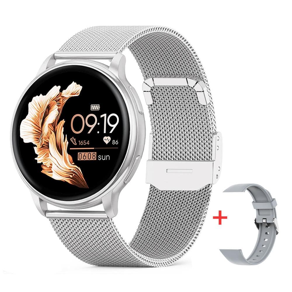 MEVADEN Bluetooth Call Smart Watch Women Custom Dial Watches Men Sport Fitness Tracker Heart Rate Smartwatch For Android IOS silver