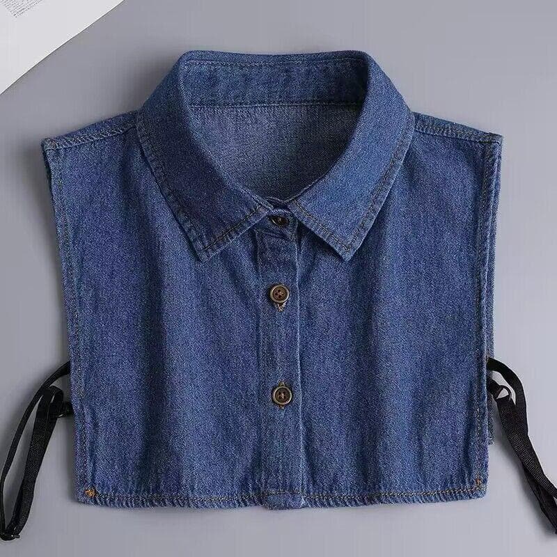 1PC Denim Fake Collar Blouse Vintage Detachable Shirt Half Shirt False Collar False Collar Shirt Women Clothes Accessories