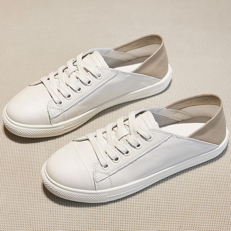 New All-match Single Shoes Pregnant Women White Shoes Genuine Leather Autumn Sneakers Casual Soft Bottom 40