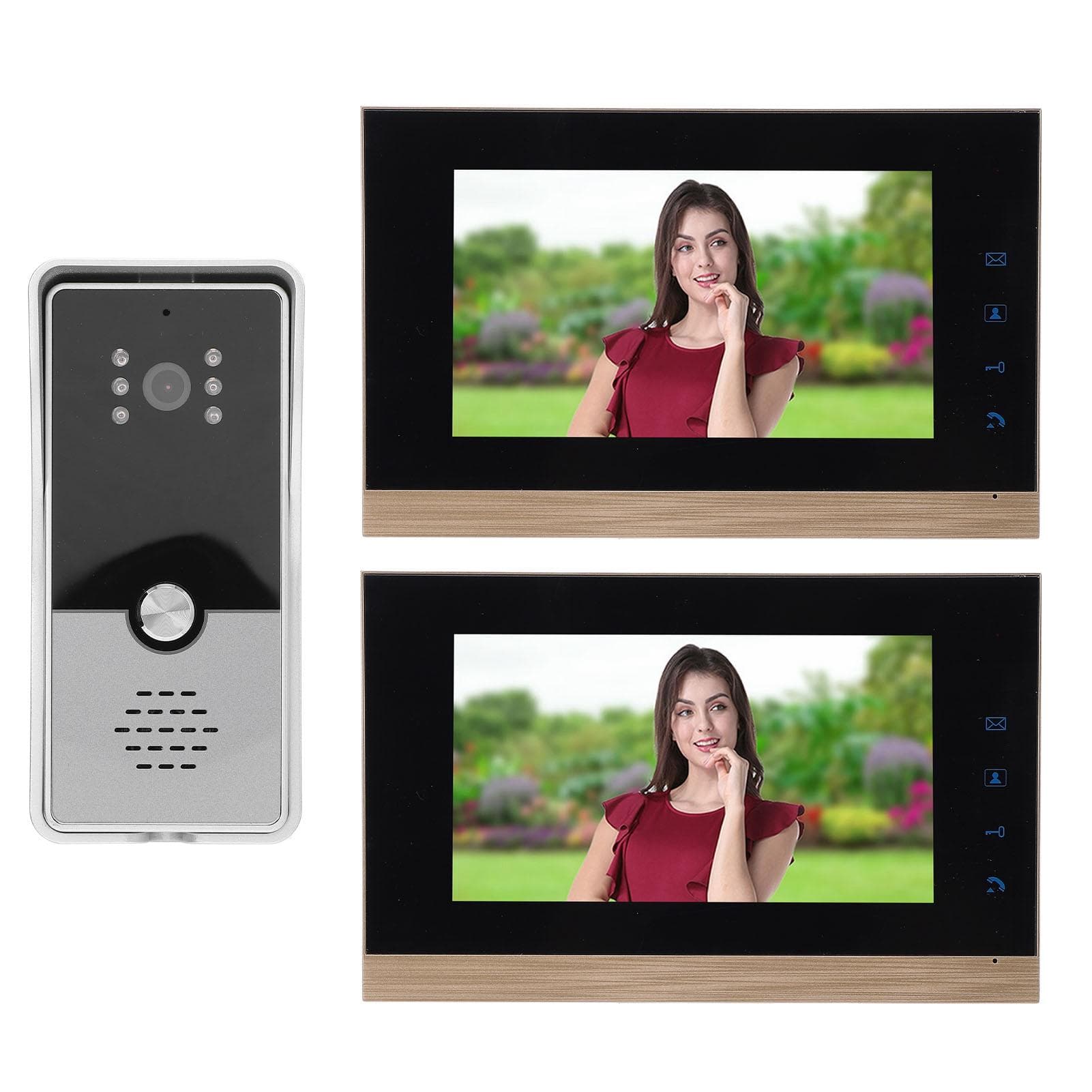 Video Intercom System Wired HD CMOS Sensor One Key Unlocking Touch Control Doorbell Camera with 7 EU Plug multicolour