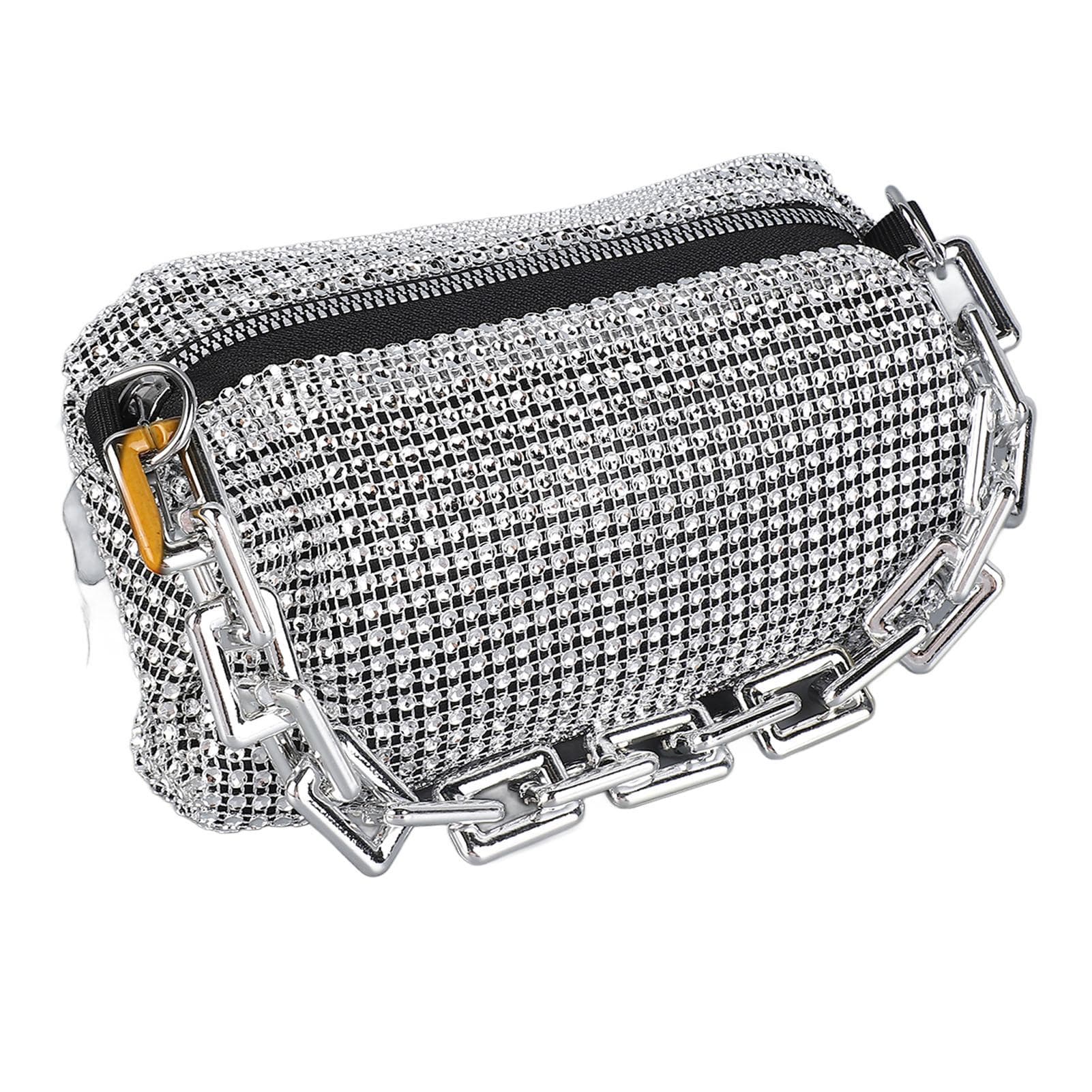 Women Messenger Bag Lady Handle Satchel Shoulder Bag Personalized Fancy Purse Handbag Silver Trendy silver