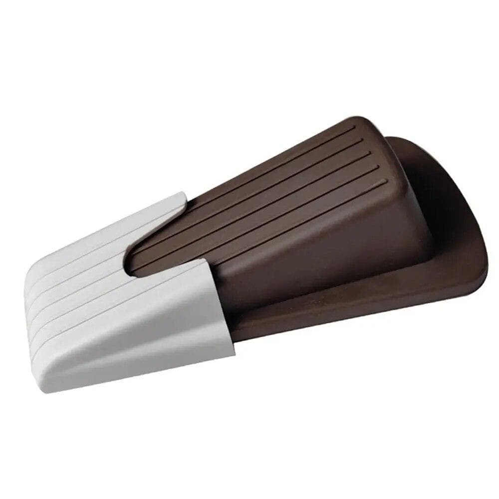 Safety Door Stopper Door Stop Wedge Works Quite Hold Heavy Doors Firmly by Non-Skid Base Grip brown