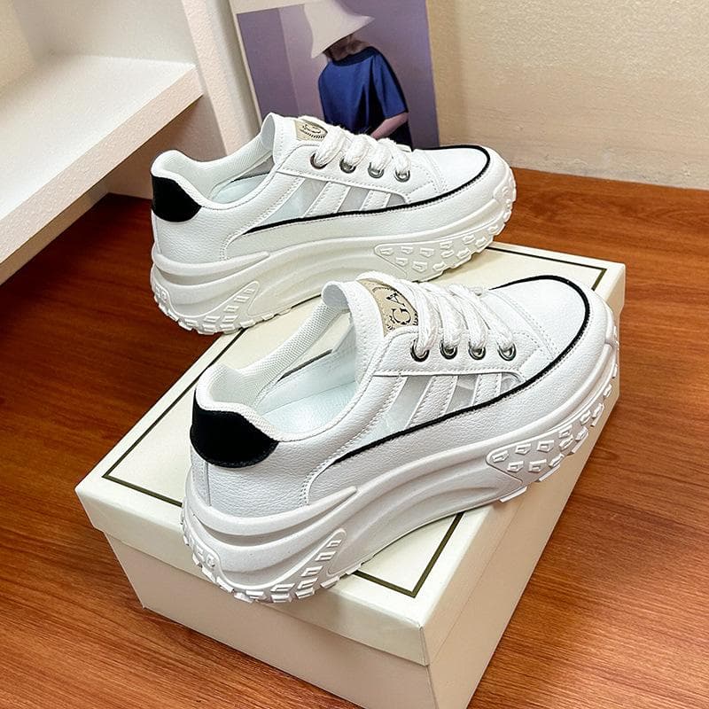 Women's Summer Versatile Thick Sole Shoes Casual and Breathable Women's Shoes 35 beige