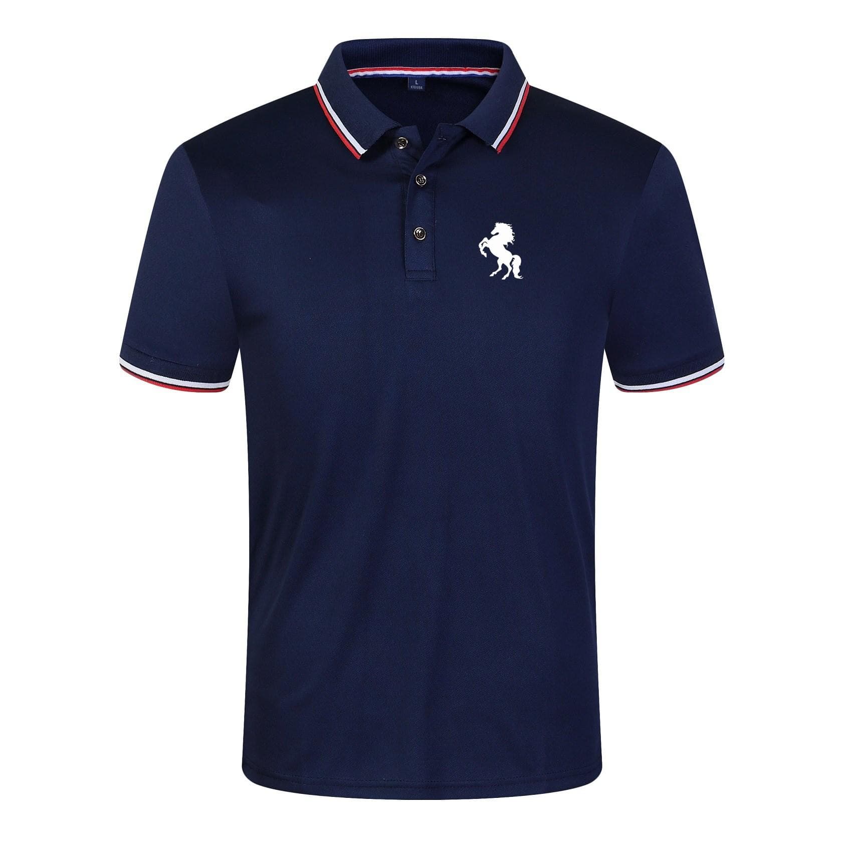 Men's handsome polo shirt XL navy blue