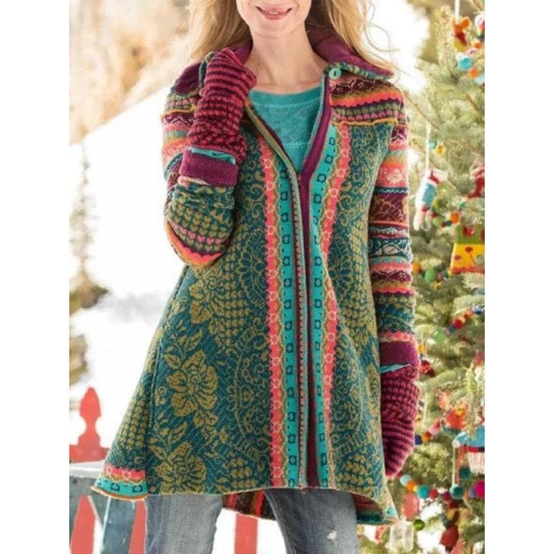 Printed Mid Length Jacket 4XL red