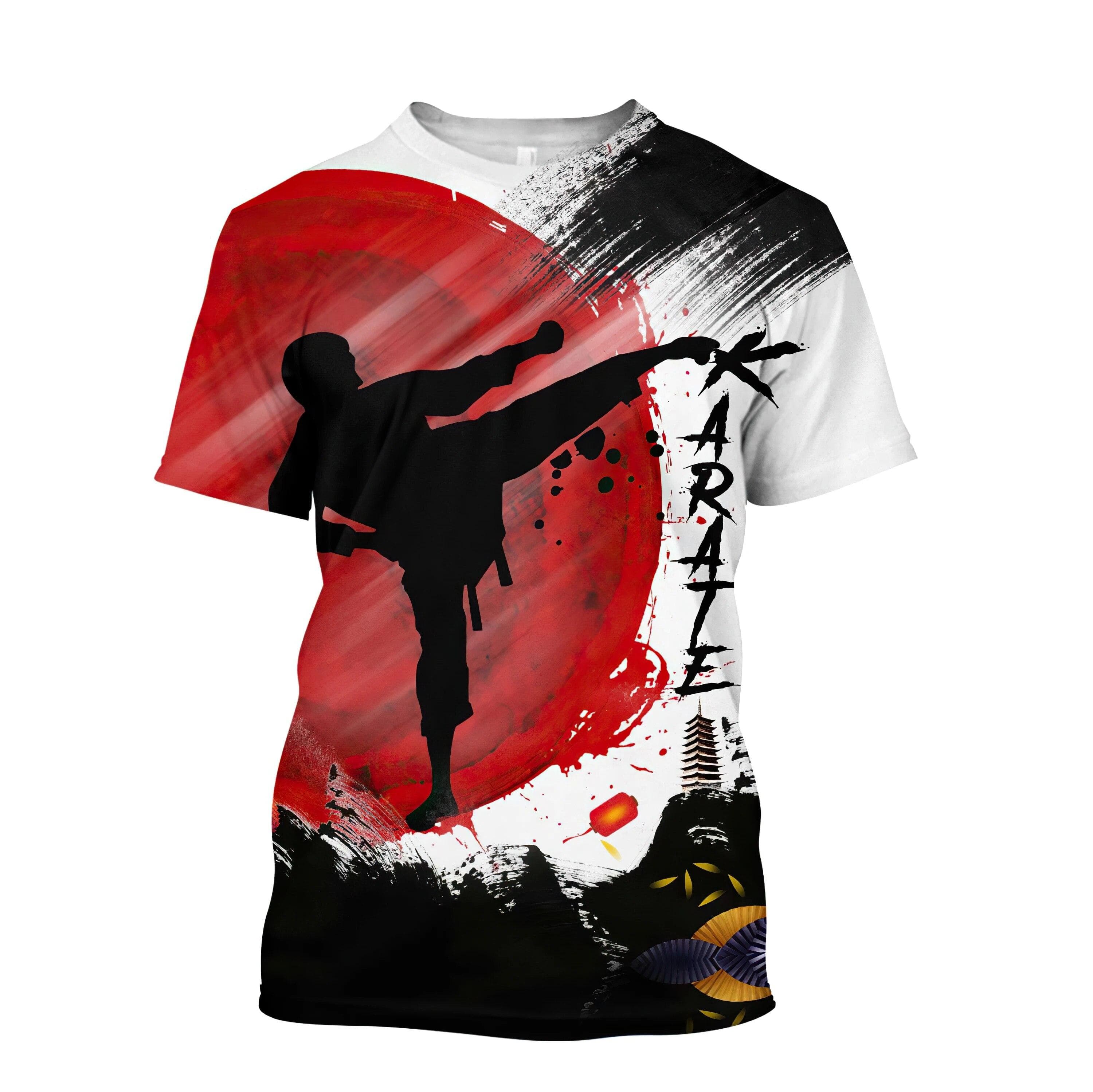 Japan Training T-shirt Men's 3d Karate Printed Tee Tops Oversized Short-sleeved High-quality Sportswear Men Quick-drying T Shirt 5XL
