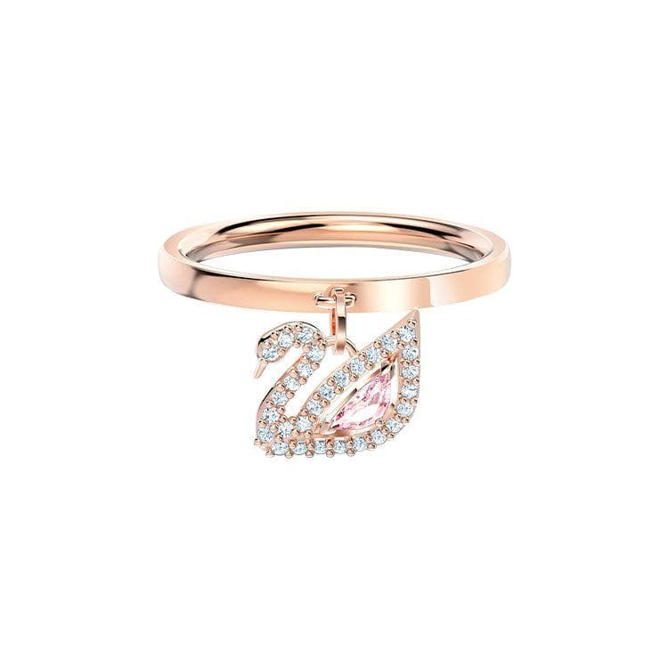 Swarovski Dazzling Swan Crystal Ring Women ring Rose-Gold 5569923+5549307+5569924 Box (Random Color),60