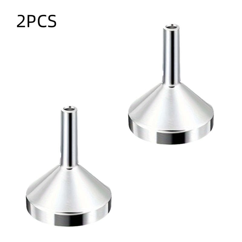 1pc/2pcs/4pcs Funnels, Mini Funnel, Oil Funnel, Liquid Funnel, Multi-functional Oil Funnel, Metal Funnel, Heat-resistant Oil Funnel For Milk, Wine, 2pcs silver