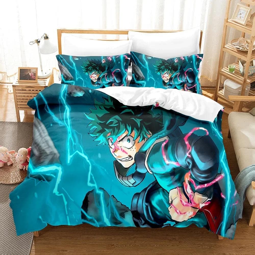 Anime My Hero Academia 3D Printed Bedding Set Cartoon Duvet Cover Pillowcases Comforter Bedding Set Bedclothes Home Textiles US Queen 228x228cm
