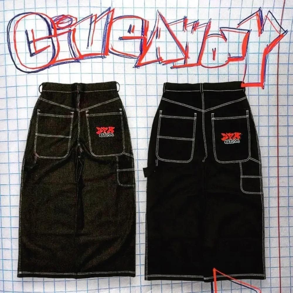 RogueWave Hip Hop Y2k New Color Wexwear Embroidered Baggy Jeans Streetwear Jeans Men Women High Waist Wide Trouser Harajuku Black Pants XXL