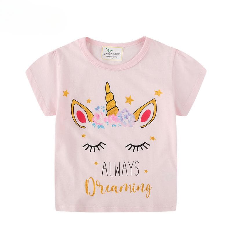 Girls Summer New Children's Short-sleeved T-shirt 130CM