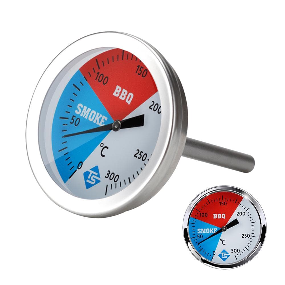 Temperature Gauge 0-300 Degrees Celsius Gauge Stainless Steel Cooking Thermometer for Barbecue BBQ silver