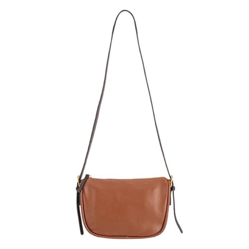Leather Retro Single-shoulder Bag, Women's Top-grain Leather Large-capacity Zippered Crossbody Bag, Commuter Women's Pillow Bag