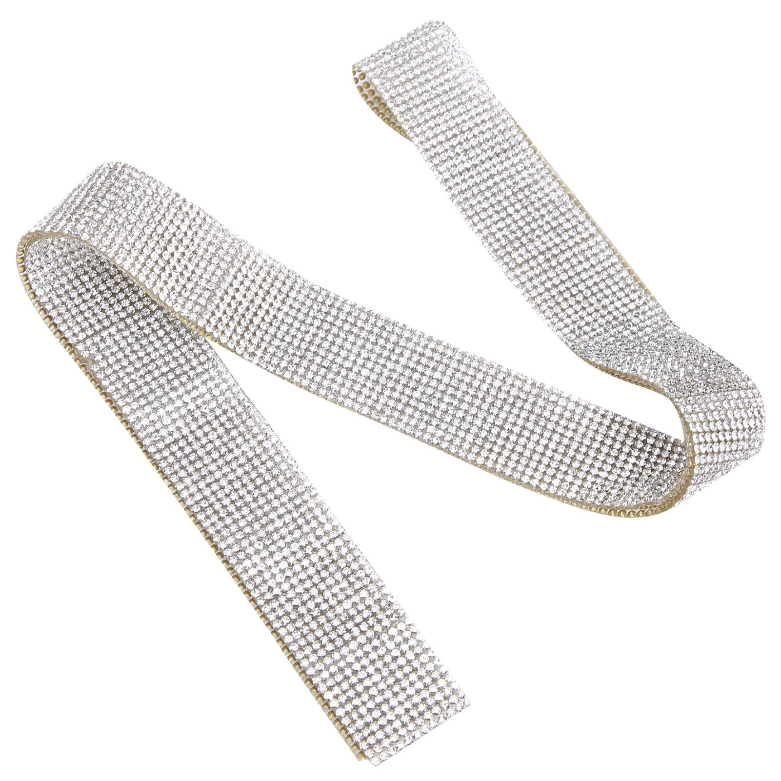 Crystal Diamond Belt Trim Hot Melt Adhesive DIY Decoration Clothing Accessories 0.5 Yard 12 white