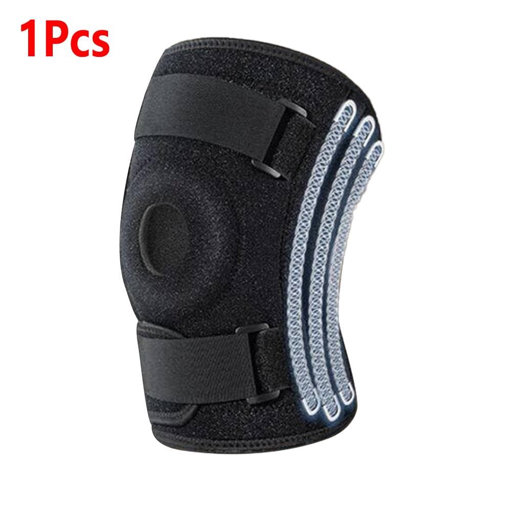 1Pcs Plus Size Knee Brace For Men Women With Patella Gel Pads Side Stabilizers Support For Acl Meniscus Tear Arthritis Injury Recovery XL-2XL black