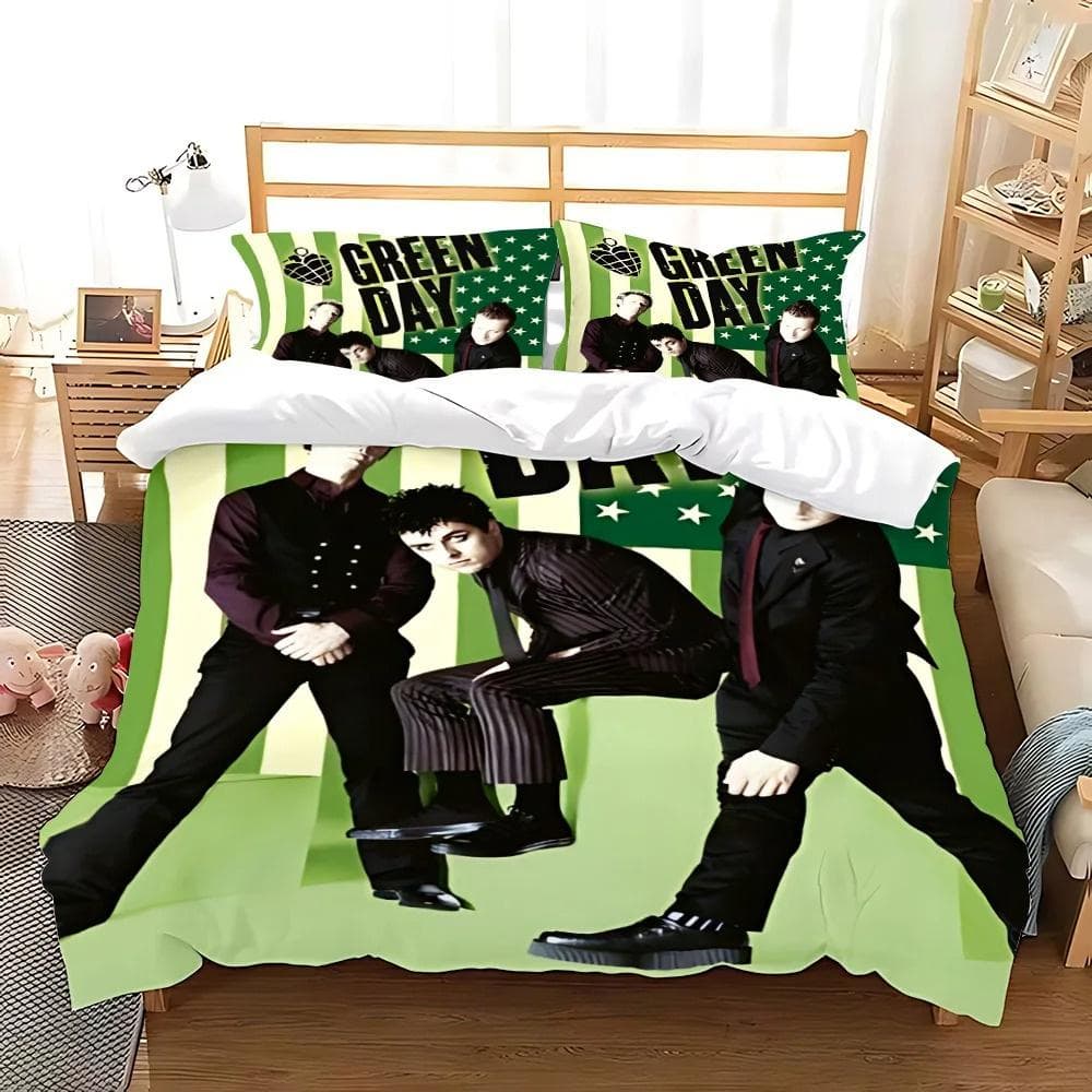 Green Day ' AMERICAN IDIOT Bedding Set Single Twin Full Queen King Size Bed Set Aldult Kid Bedroom Duvetcover Sets Bed Sheet Set 135X200cm-2pcs
