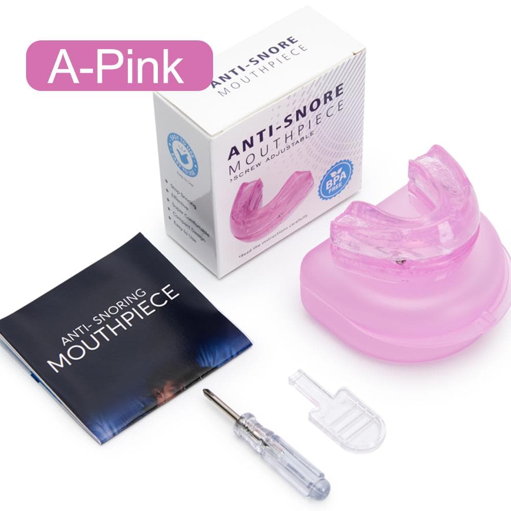 Adjustable Anti Snoring Mouth Guard Anti Snoring Mouthpiece Sleeping Devices Bruxism Snore Stopper Improve Sleep Mouthpiece pink